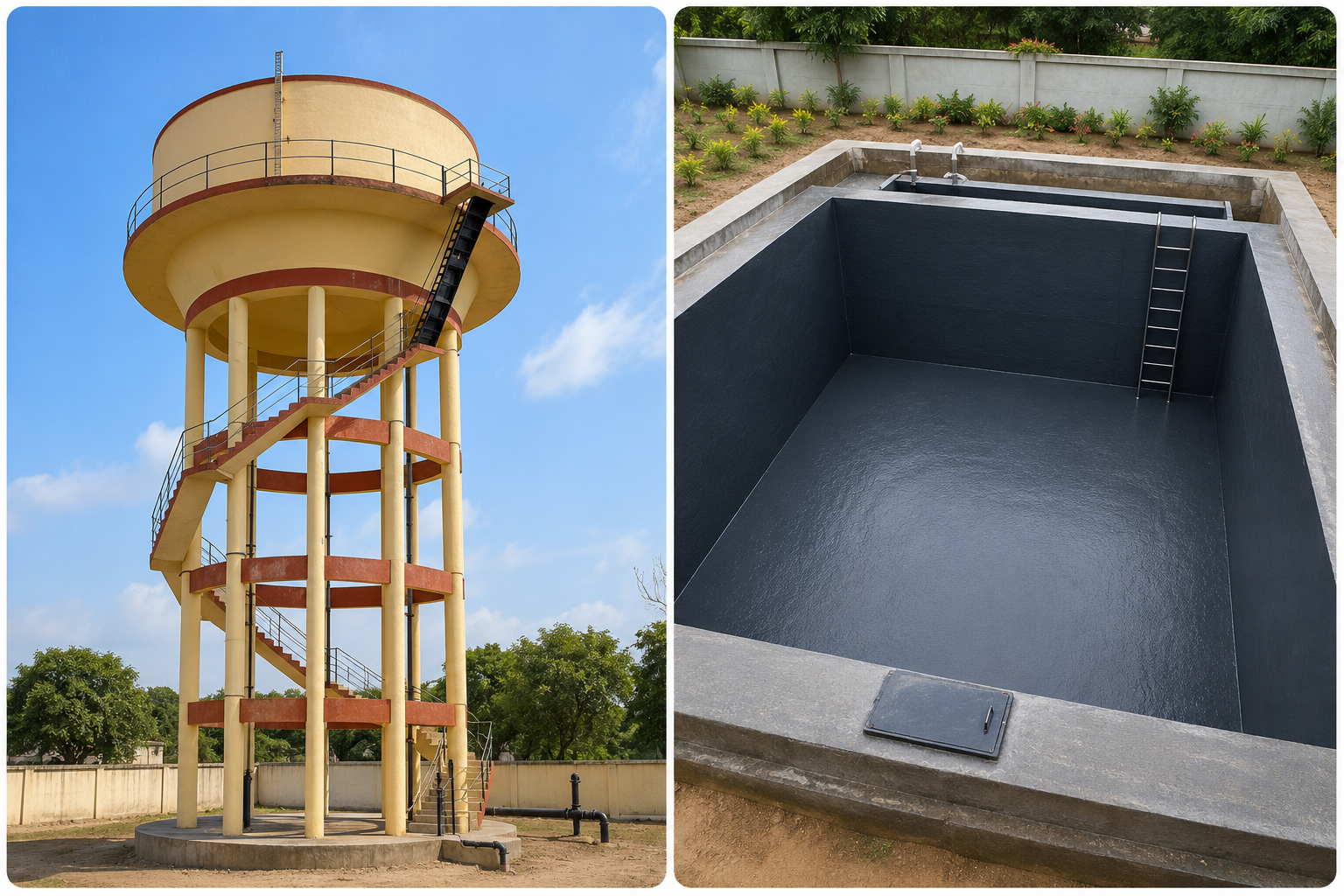 Water tank waterproofing